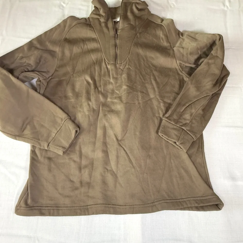 US Military‎ Cold Weather Polypropylene Undershirt XL Brown 1 4 Zip Thermal